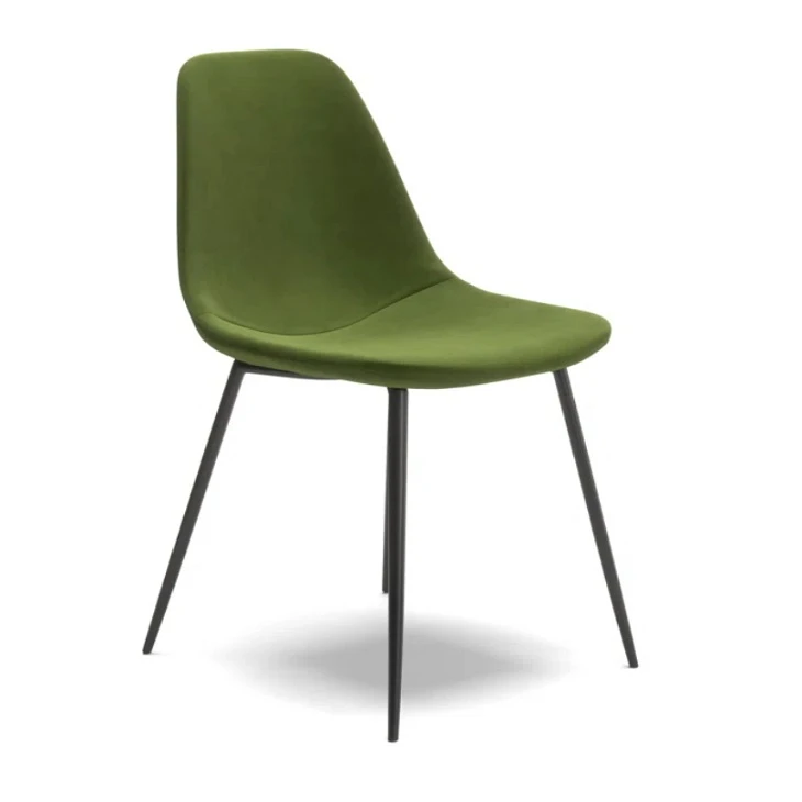 Green Fabric Plastic Leg Chair
